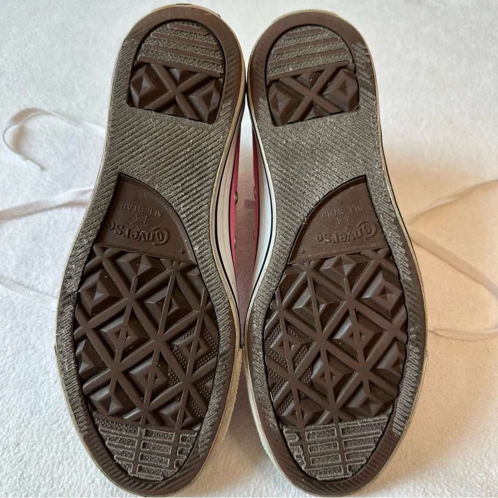 Converse Pink High Top Canvas All Star Chuck Taylor Sneakers EUC, size 8.5 - Picture 9 of 16